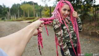 Latina Cutie with Pink Tresses Screams - смотрите горячие секс видео на HOTSEXVIDEOS24.COM