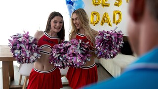 Blonde with small tits and brunette with medium tits serve stepdaddy - лучшее порно 24/7 на HOTSEXVIDEOS24.COM